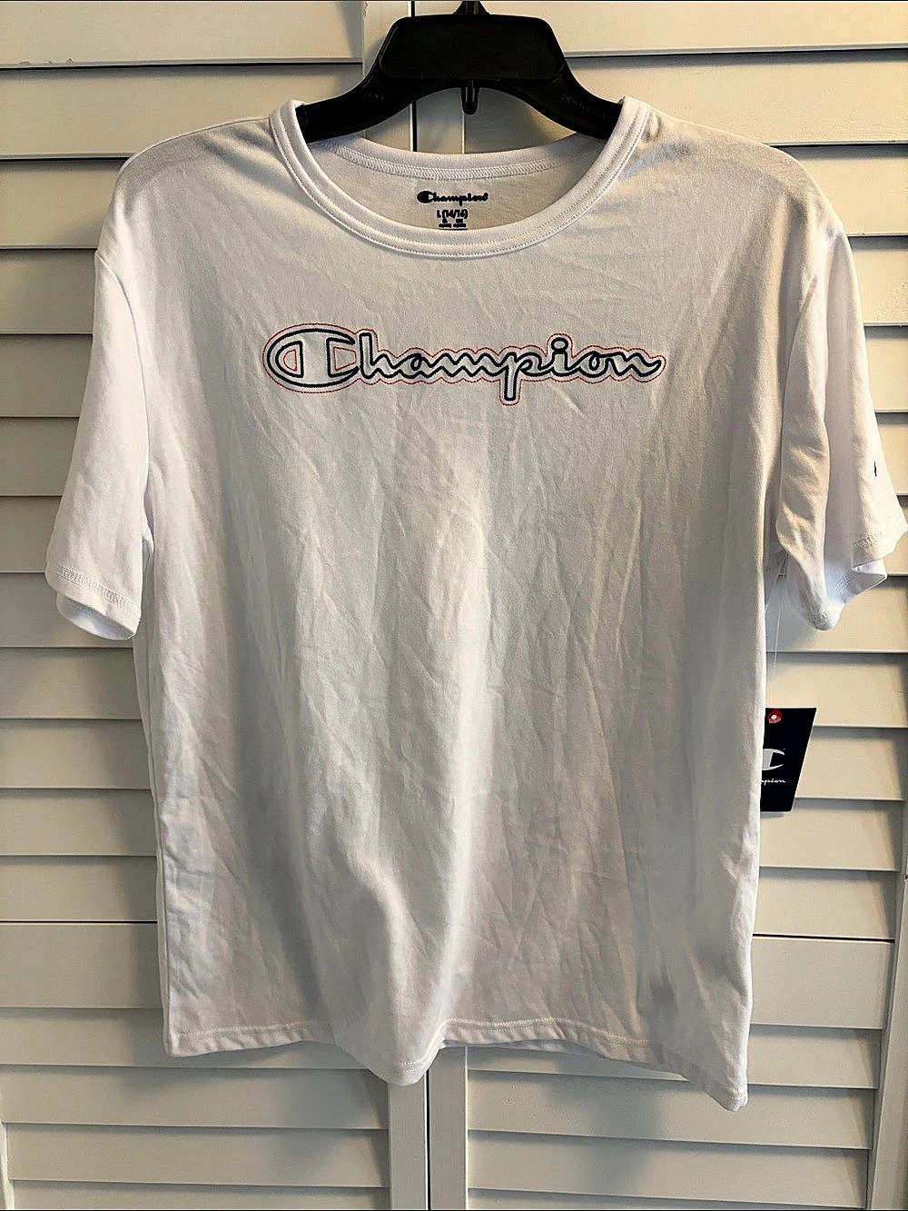 Champion Boys Large Graphic Logo Tee White NWT